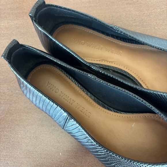 WHO WHAT WEAR Millie Flat Back Ballerina Boat Slip On Leather, Size 6.5 - Picture 14 of 15